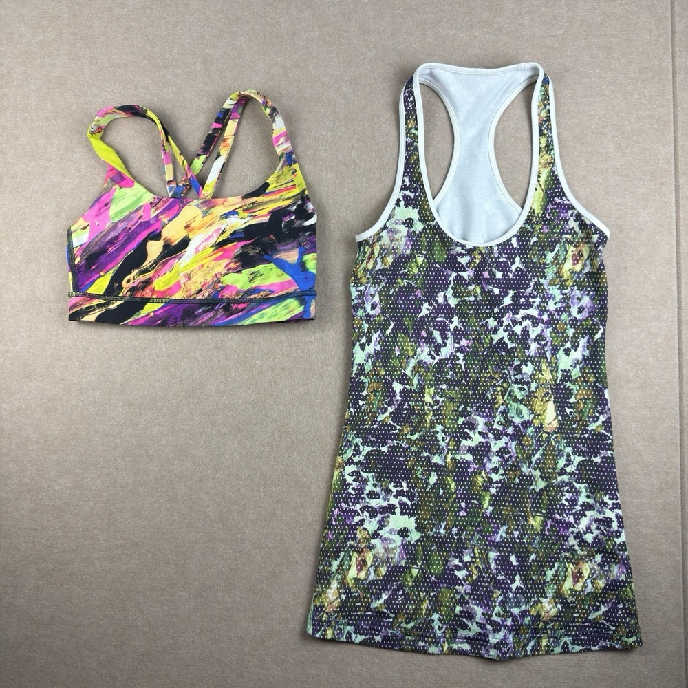 Lululemon Bundle Women's Sports Bra & Tank Top Multicolor Racerback Size XXS/XS